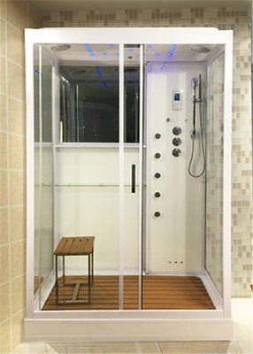 De witte Boxen van de de Cabine Volledige Douche van de Glasdouche met de Computercontrole van Messingsstralen