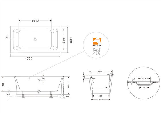 Modieuze Binnen Kleine Freestanding Badkuip, Ovale Doorwekende Ton voor 1 Persoon leverancier
